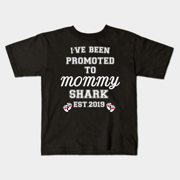 I have been promoted to Mommy Shark Kids T-Shirt by Work Memes